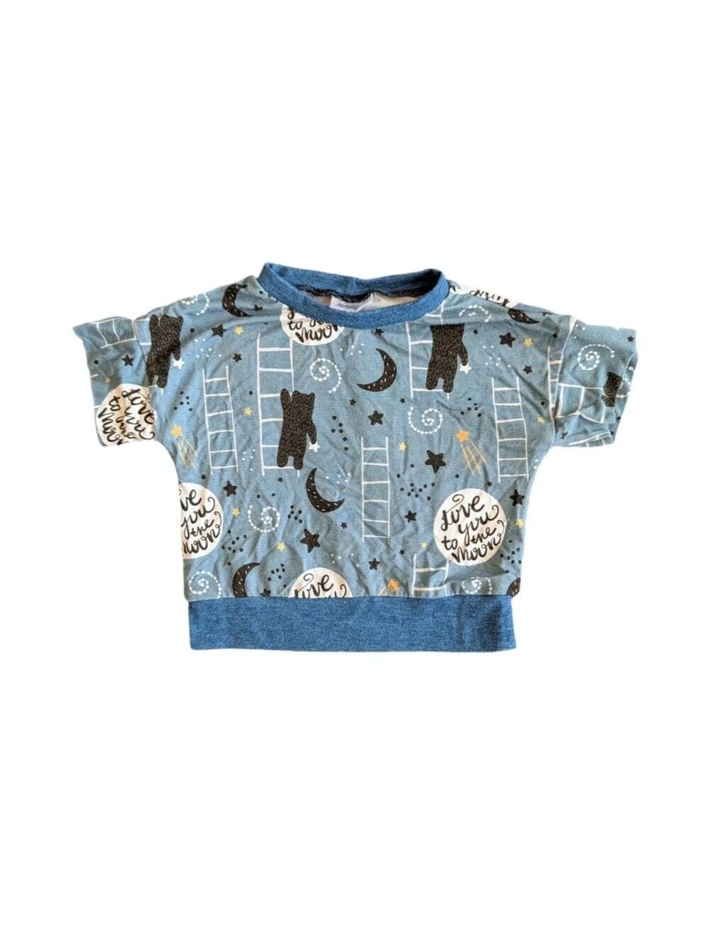 🇨🇦 Stiletto Makes Handmade "Love you to the moon and back" Bamboo T-shirt 3-6m